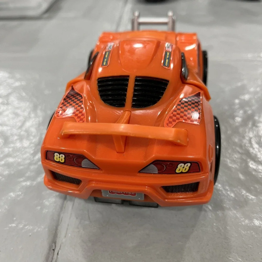 Mattel 2007 Fisher Price Shake N Go Rally Race Crash Ups Purple Orange Car 88#33